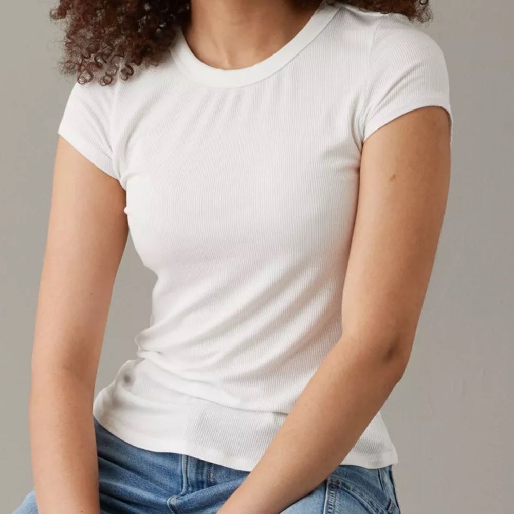 American Eagle Soft & Sexy Ribbed Tee Xs Green Nwt